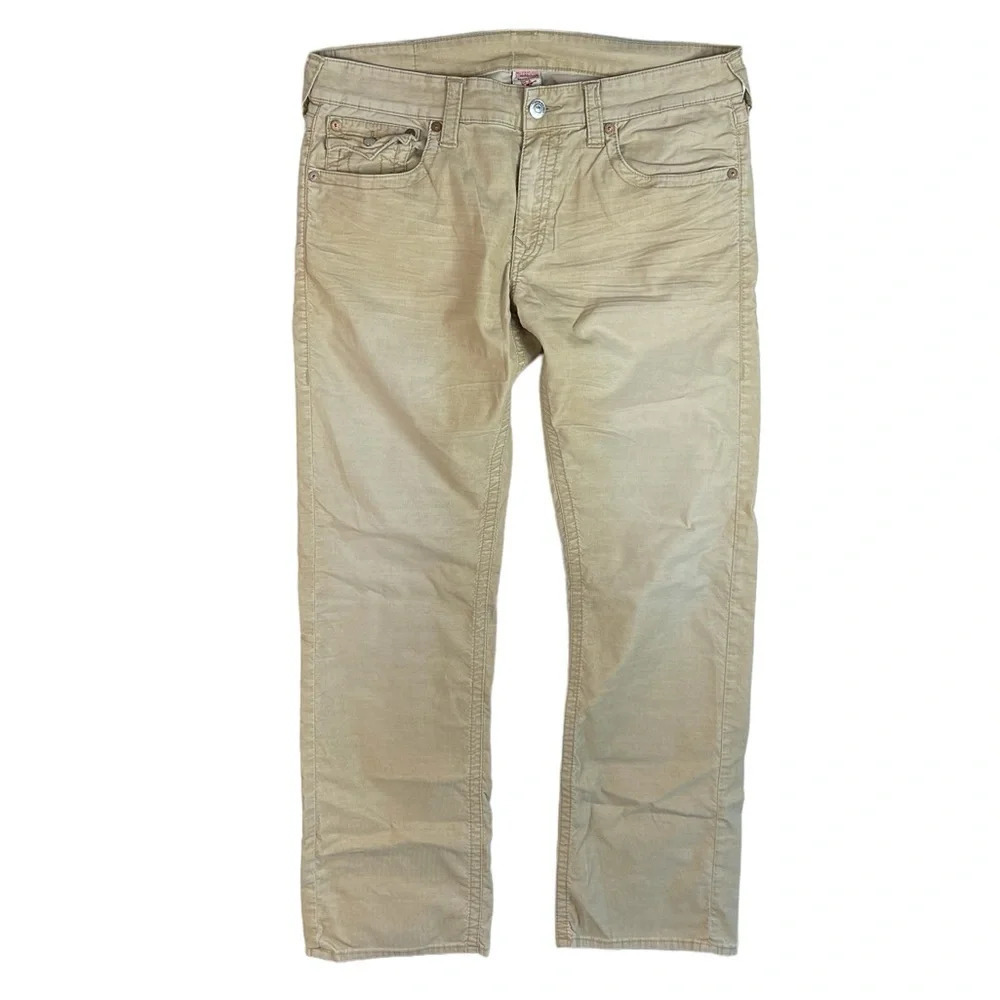 MJ46 Men’s True Religion Designer RICKY Straight Leg Corduroy Pants 36x34
